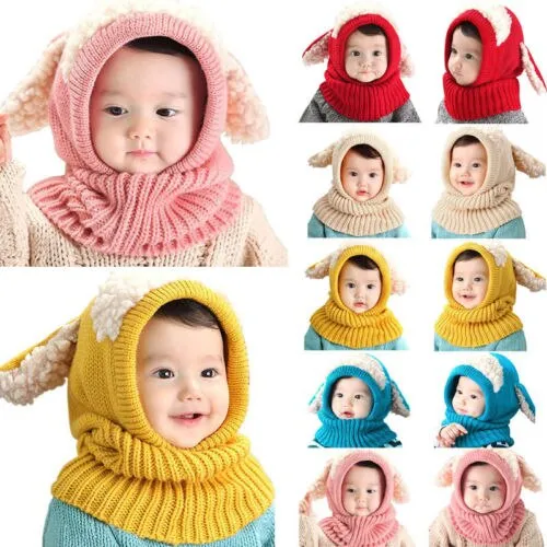 Children Hats Pom Pom Ball Hat Kids Beanies Cap Girls Boys Winter Warm Wool Hooded Hat Baby Scarves Toddler Caps