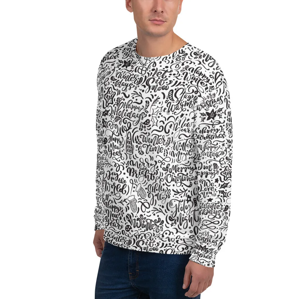 Christmas Typography Pattern Men's Sweatshirt