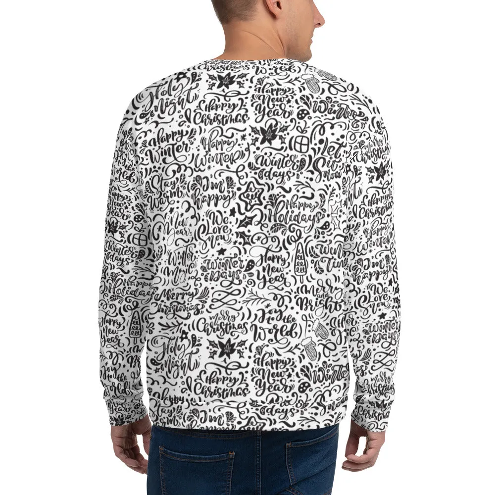 Christmas Typography Pattern Men's Sweatshirt