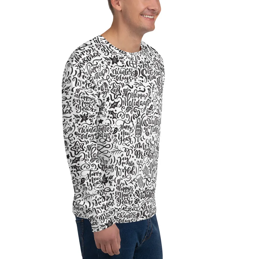 Christmas Typography Pattern Men's Sweatshirt