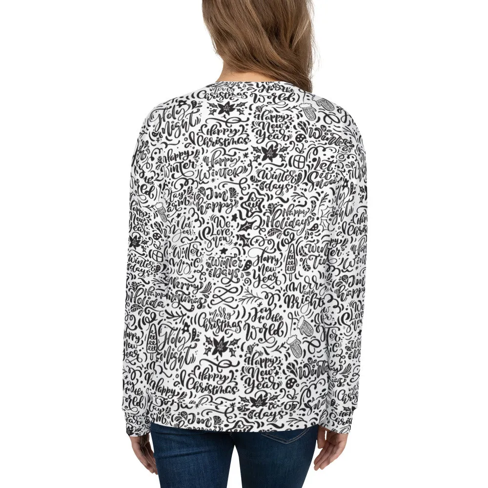 Christmas Typography Pattern Women's Sweatshirt