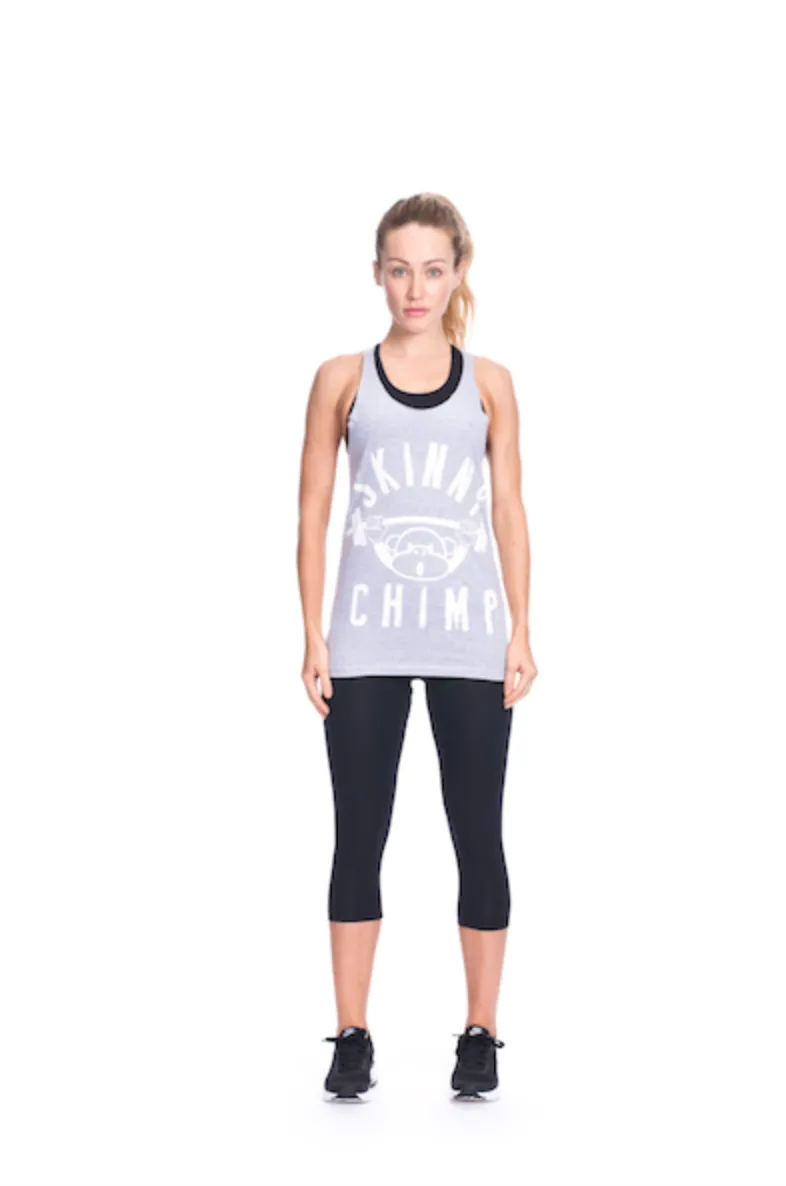 Classic Raw Cut Unisex Gym Vest- Grey White