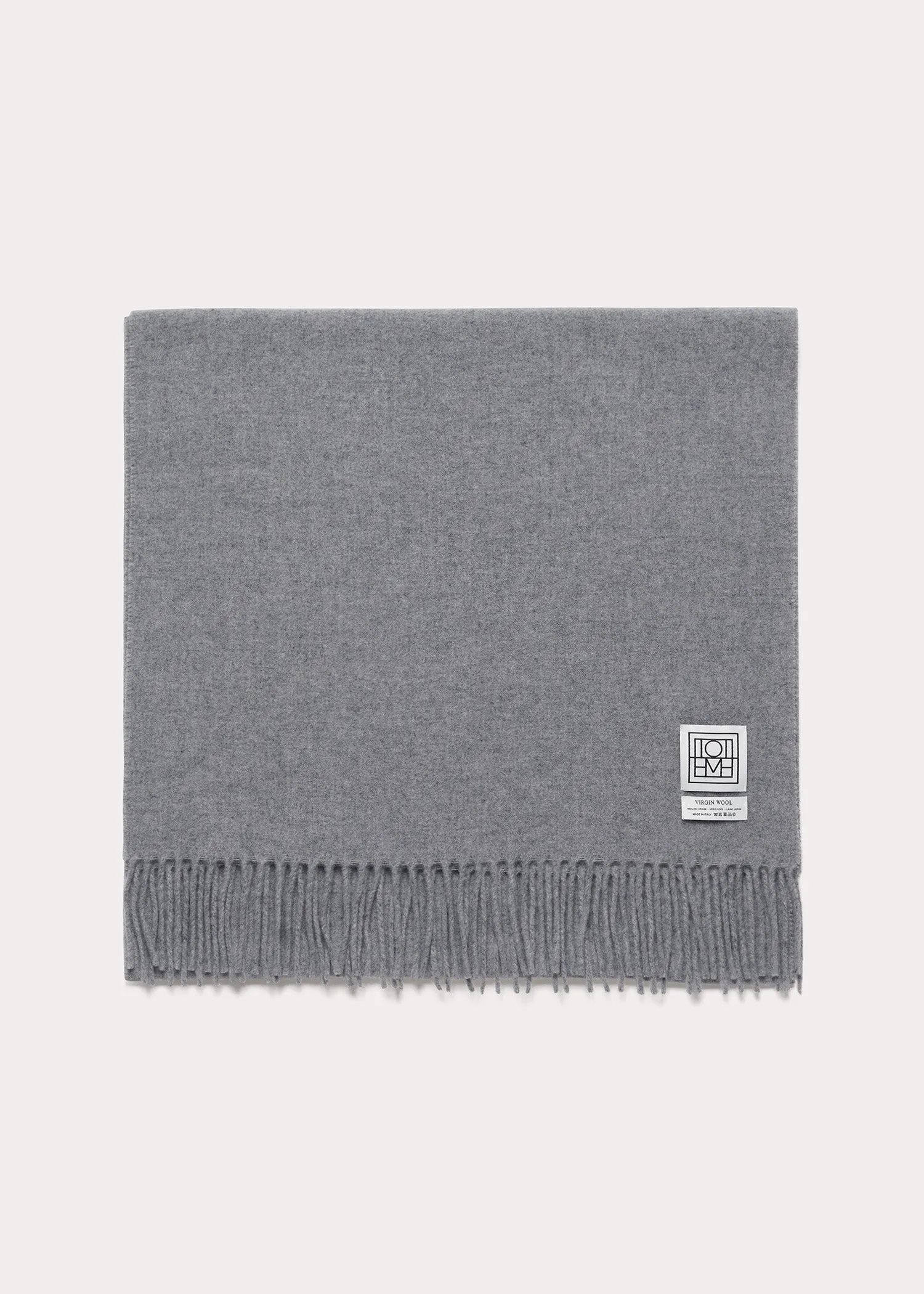 Classic wool scarf light grey mélange