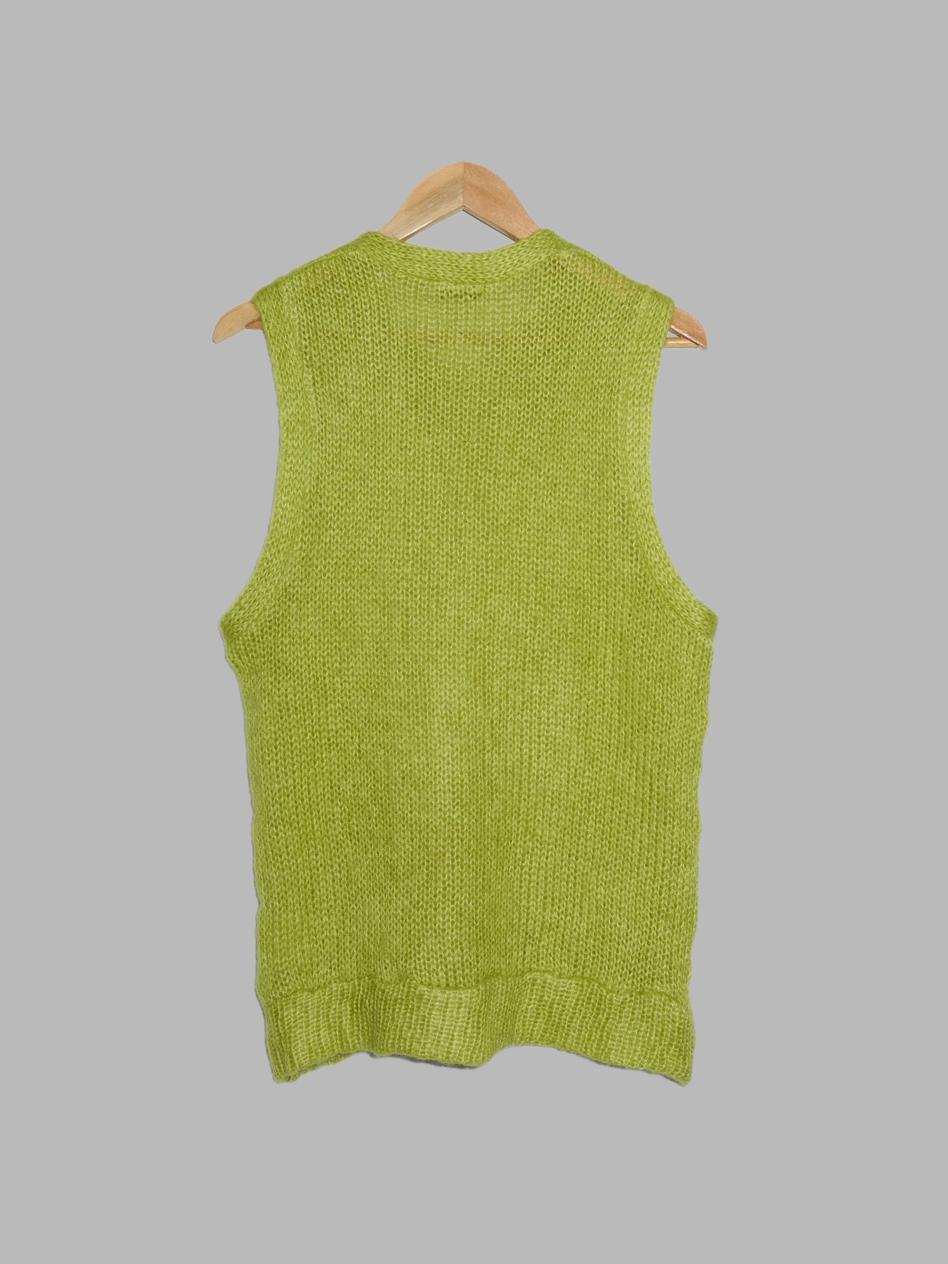 Comme des Garcons Homme Plus 1999 pistachio green mohair knitted vest