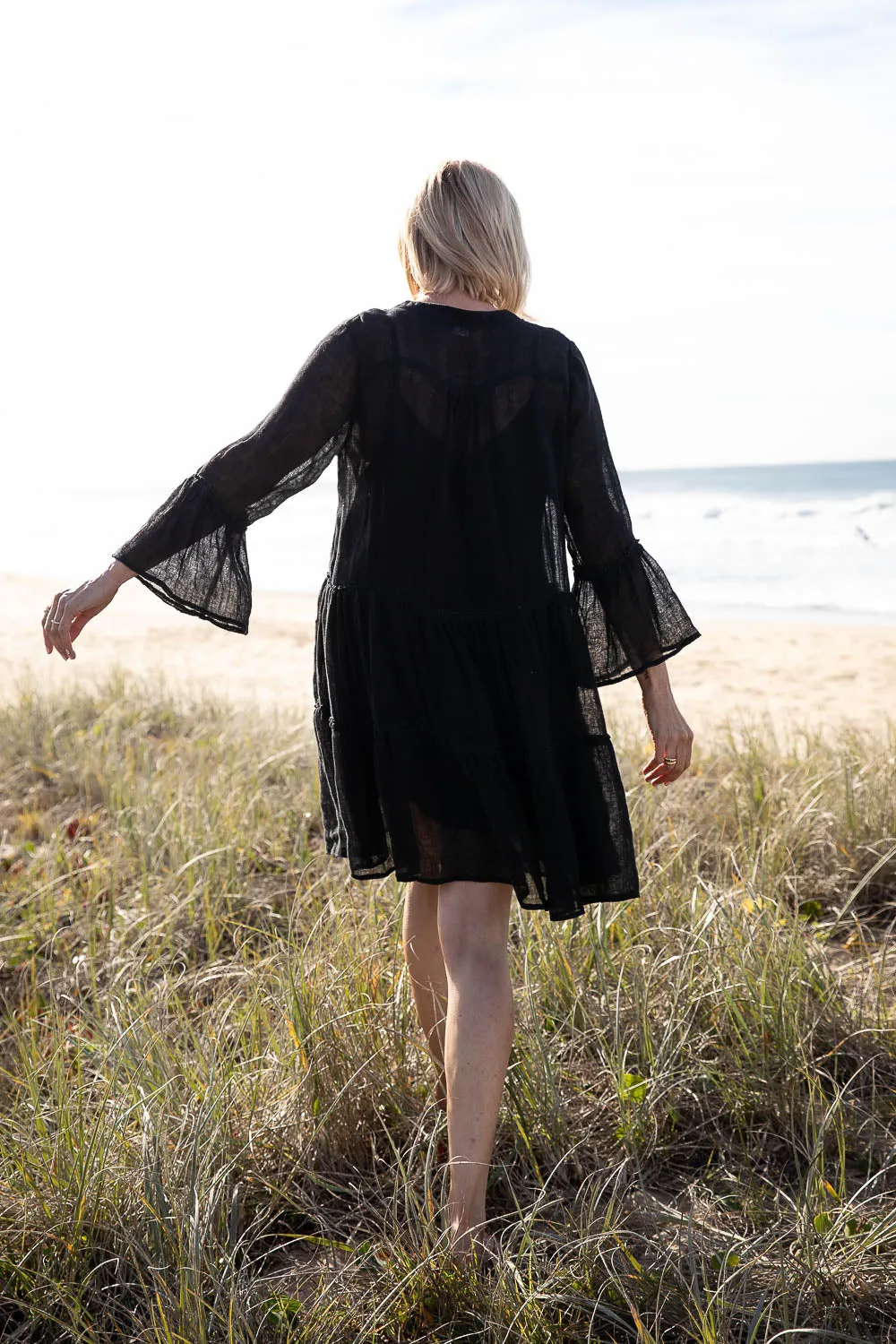 Como Linen Dress - Black