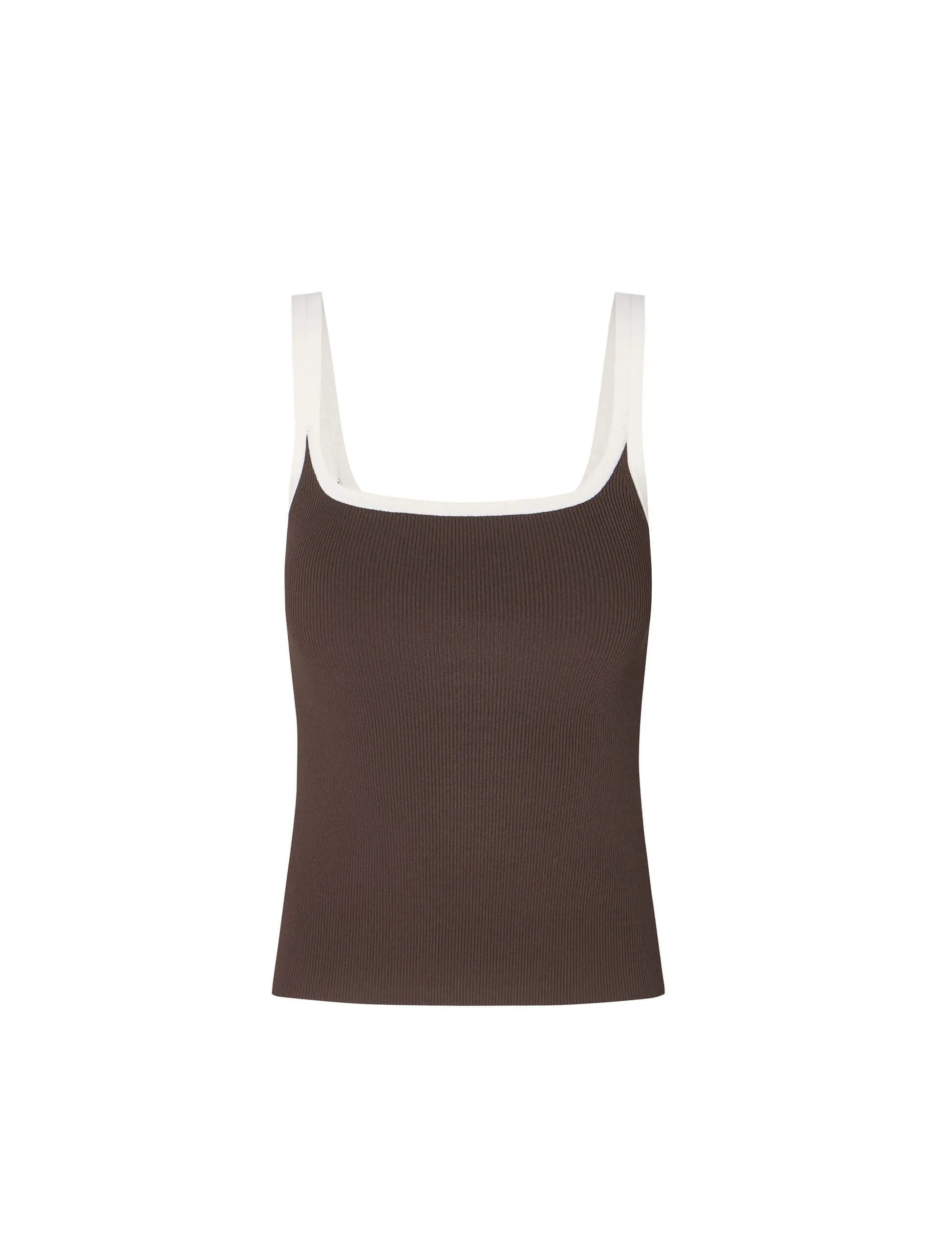 Contrasting Ribbed Tank Top