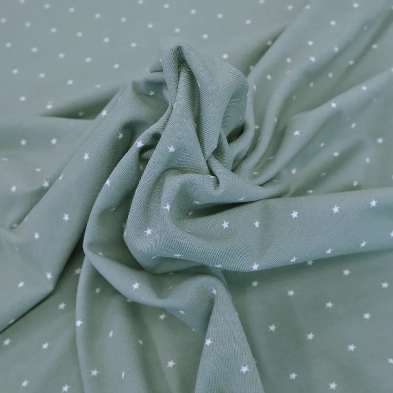 Cotton Jersey - Sage Green - Starry