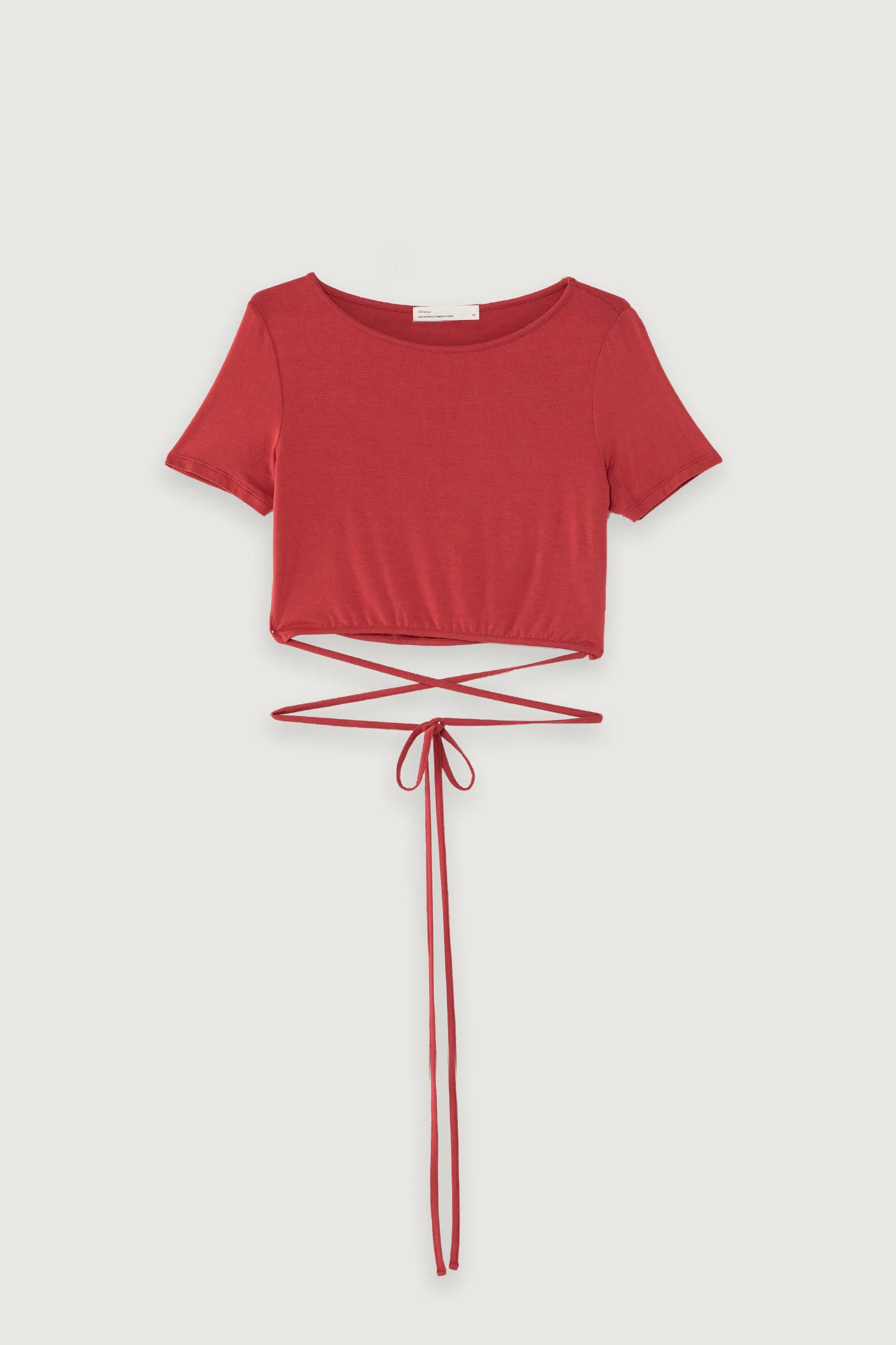 CROPPED TEE WITH WAIST TIES