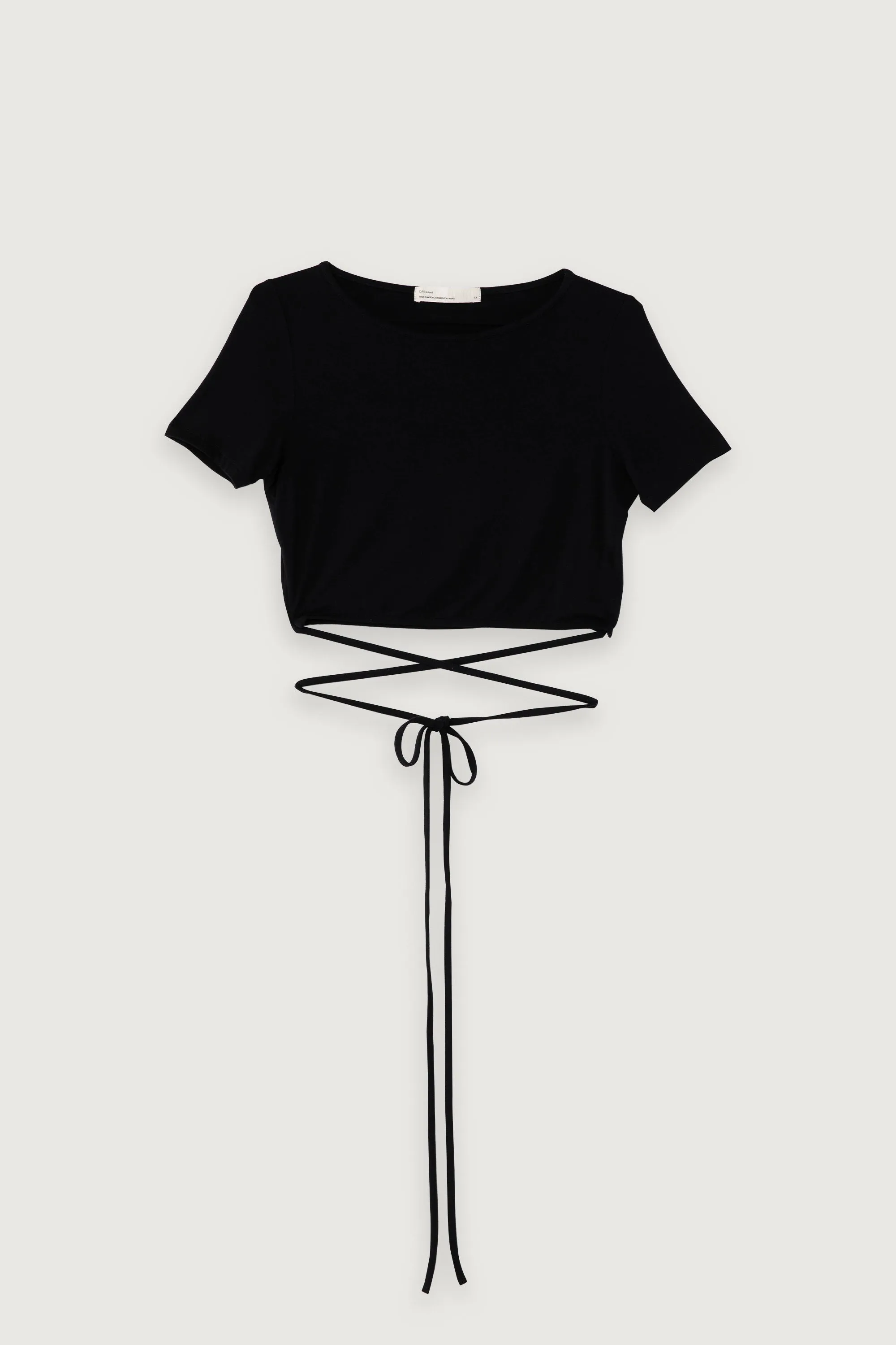 CROPPED TEE WITH WAIST TIES