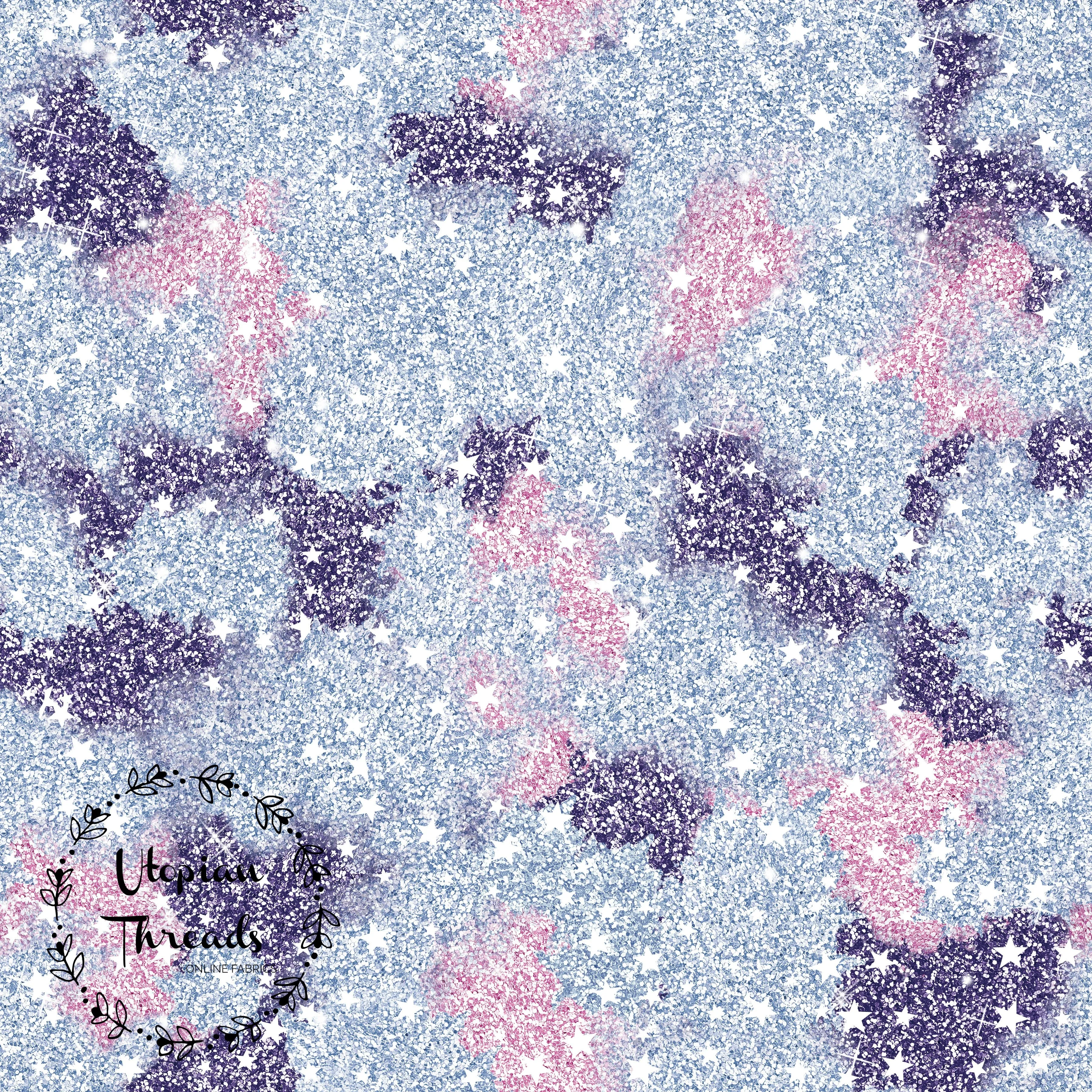 CUSTOM DIGITAL WOVEN (Cotton Sateen 150gsm) Nutcracker Christmas - Starry Sparkle Violet Multi