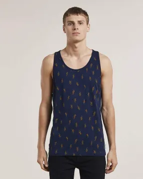 Dagmar Lizard Print Mens Vest | Navy