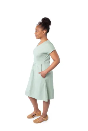 Dolman Dress in Sage Linen