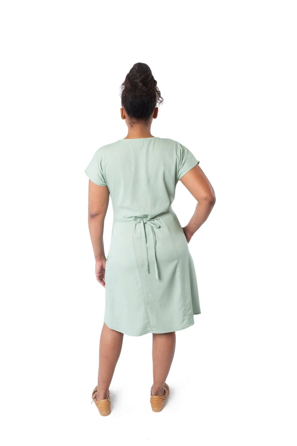 Dolman Dress in Sage Linen