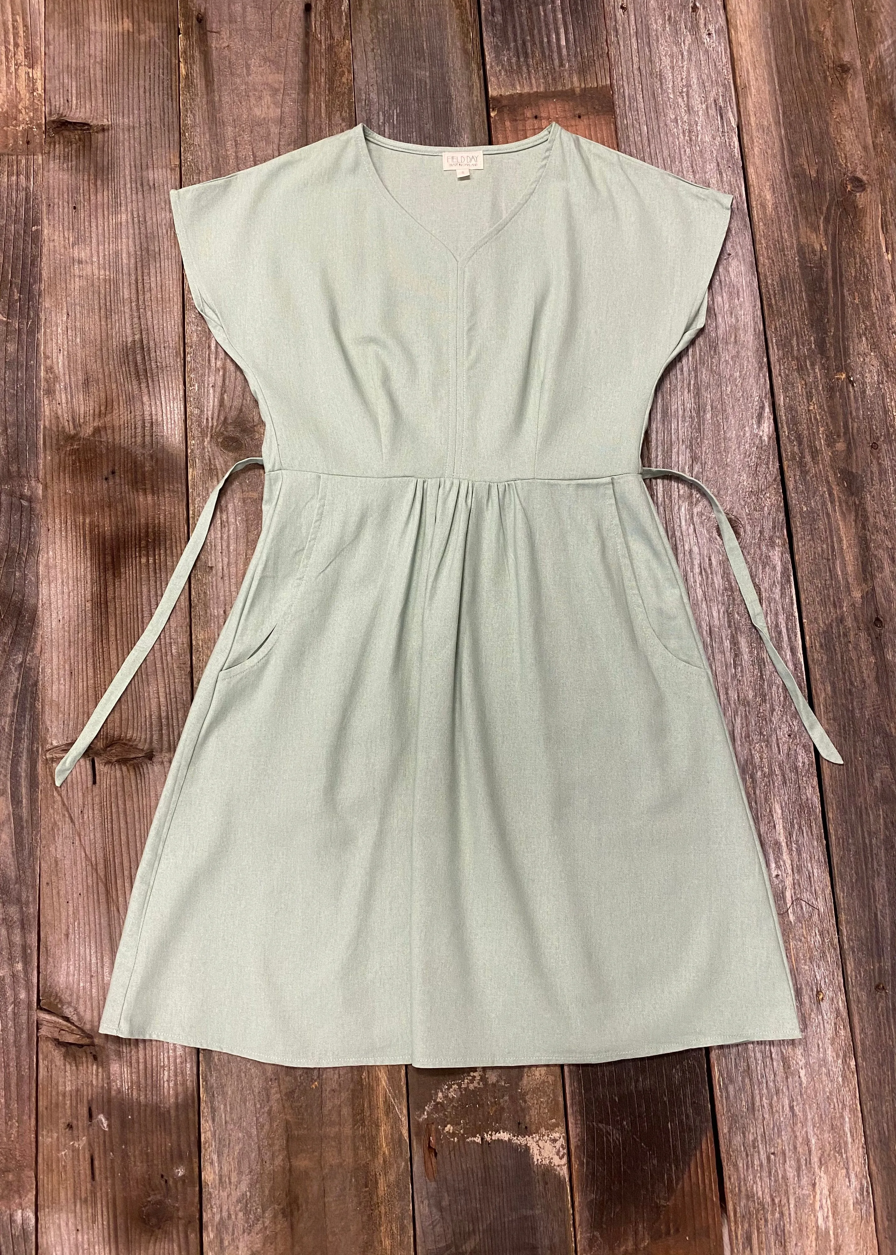 Dolman Dress in Sage Linen