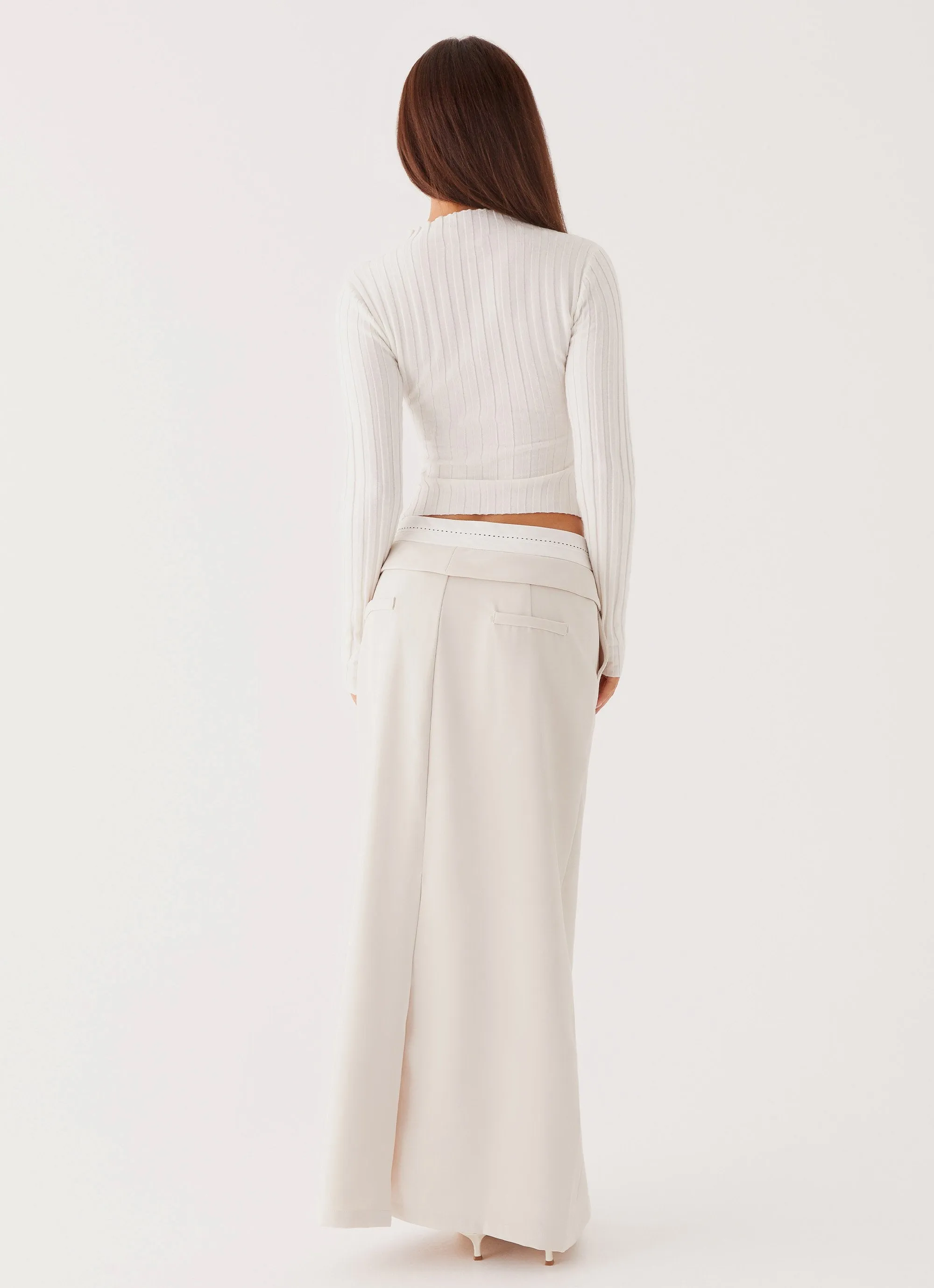 Don't Kill My Vibe Maxi Skirt - Ivory