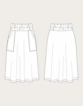 Elastic Waist Maxi Skirt Sewing Pattern, The Assembly Line