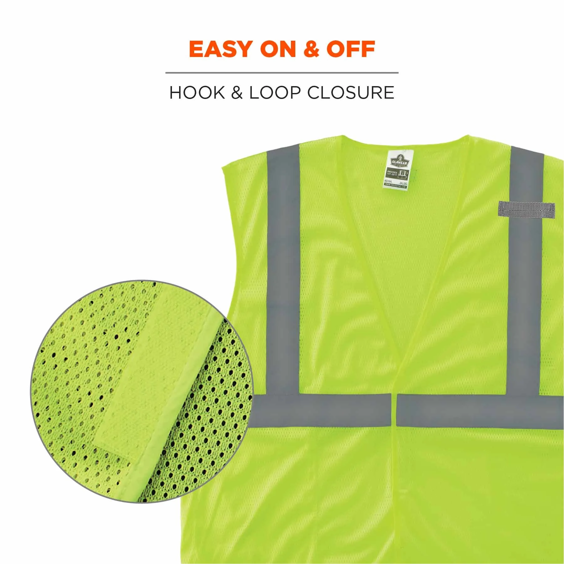 Ergodyne 24529 8210HL-S 5XL Lime Class 2 Economy Mesh Vest - Single Size