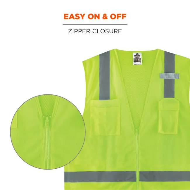 Ergodyne GloWear 8249Z Type R Class 2 Economy Hi-Vis Surveyors Vest - Lime