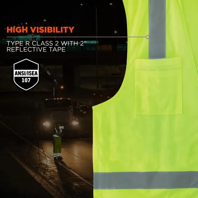 Ergodyne GloWear 8249Z Type R Class 2 Economy Hi-Vis Surveyors Vest - Lime