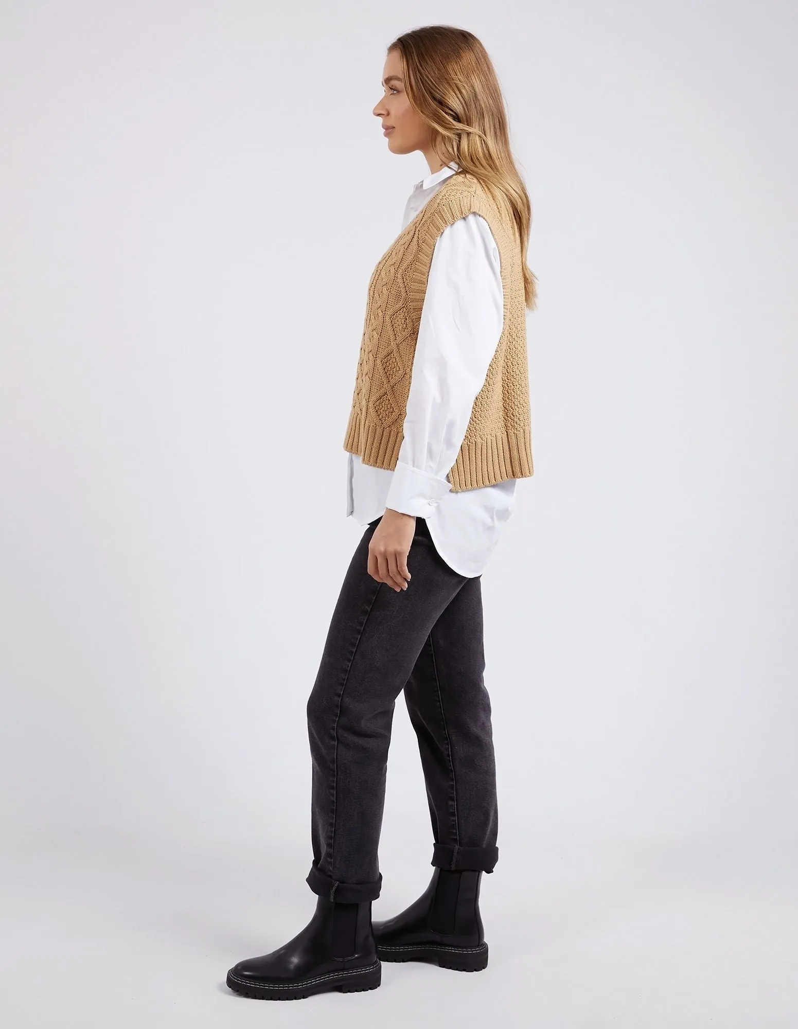 Eva Knitted Vest - Tan