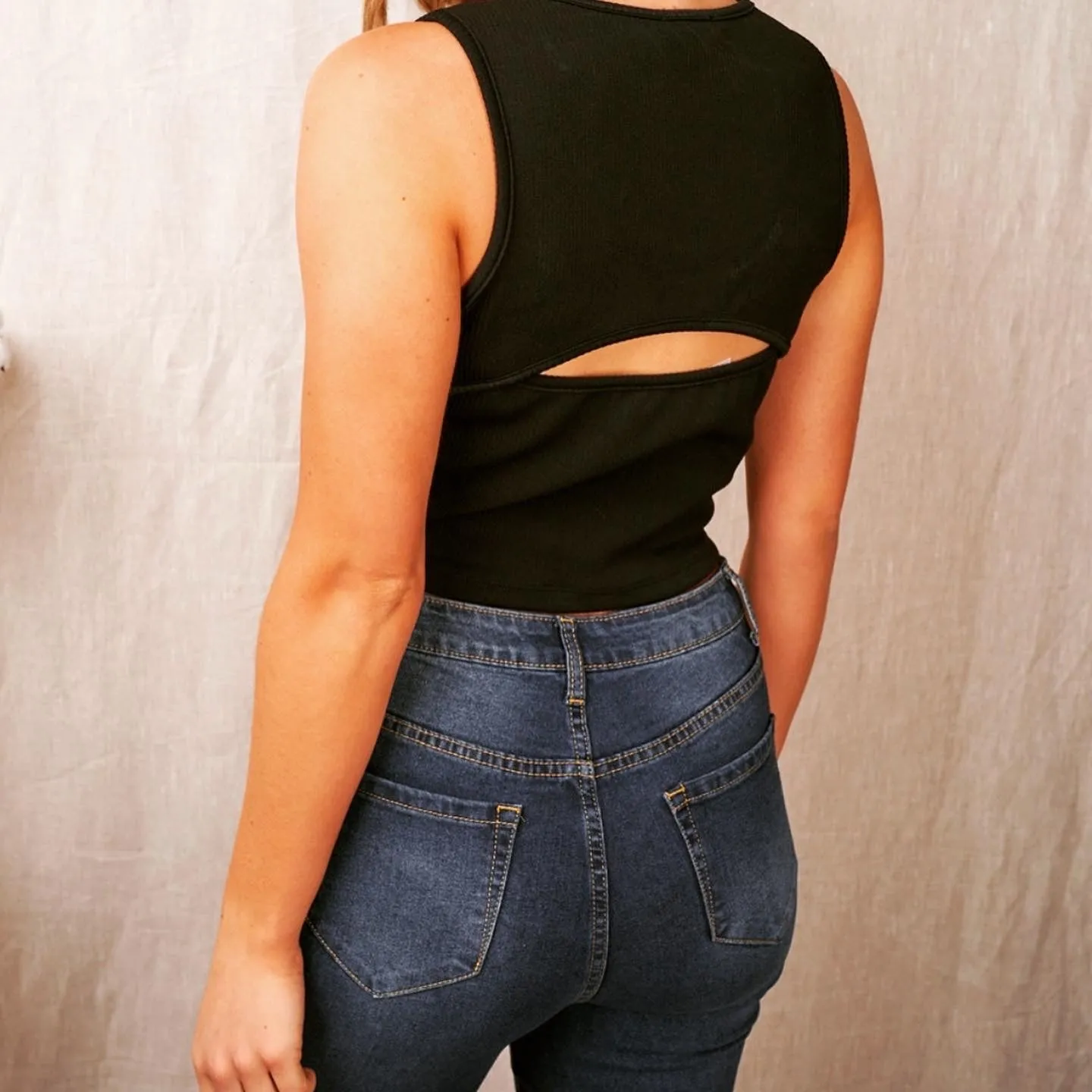 Exposed back Crop top