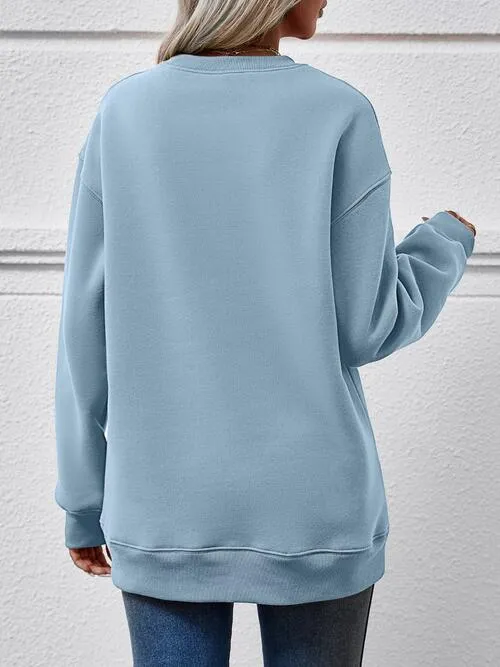 FELIZ NAVIDAD Round Neck Drop Shoulder Sweatshirt