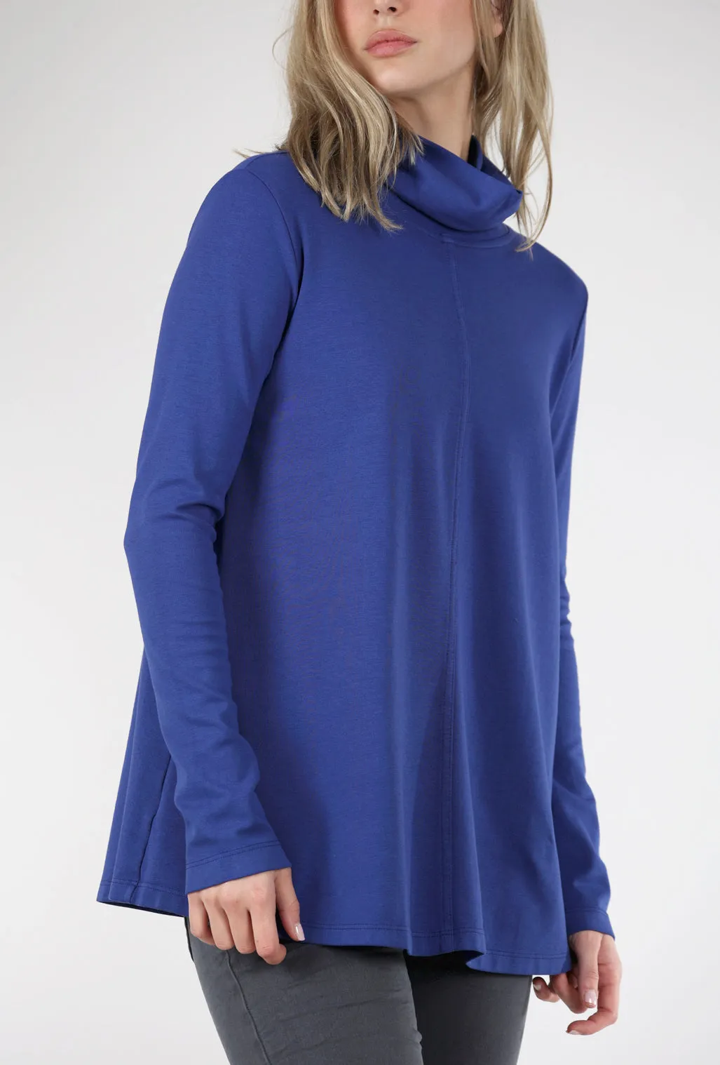 Fold-Over Turtleneck Top, Starry Night