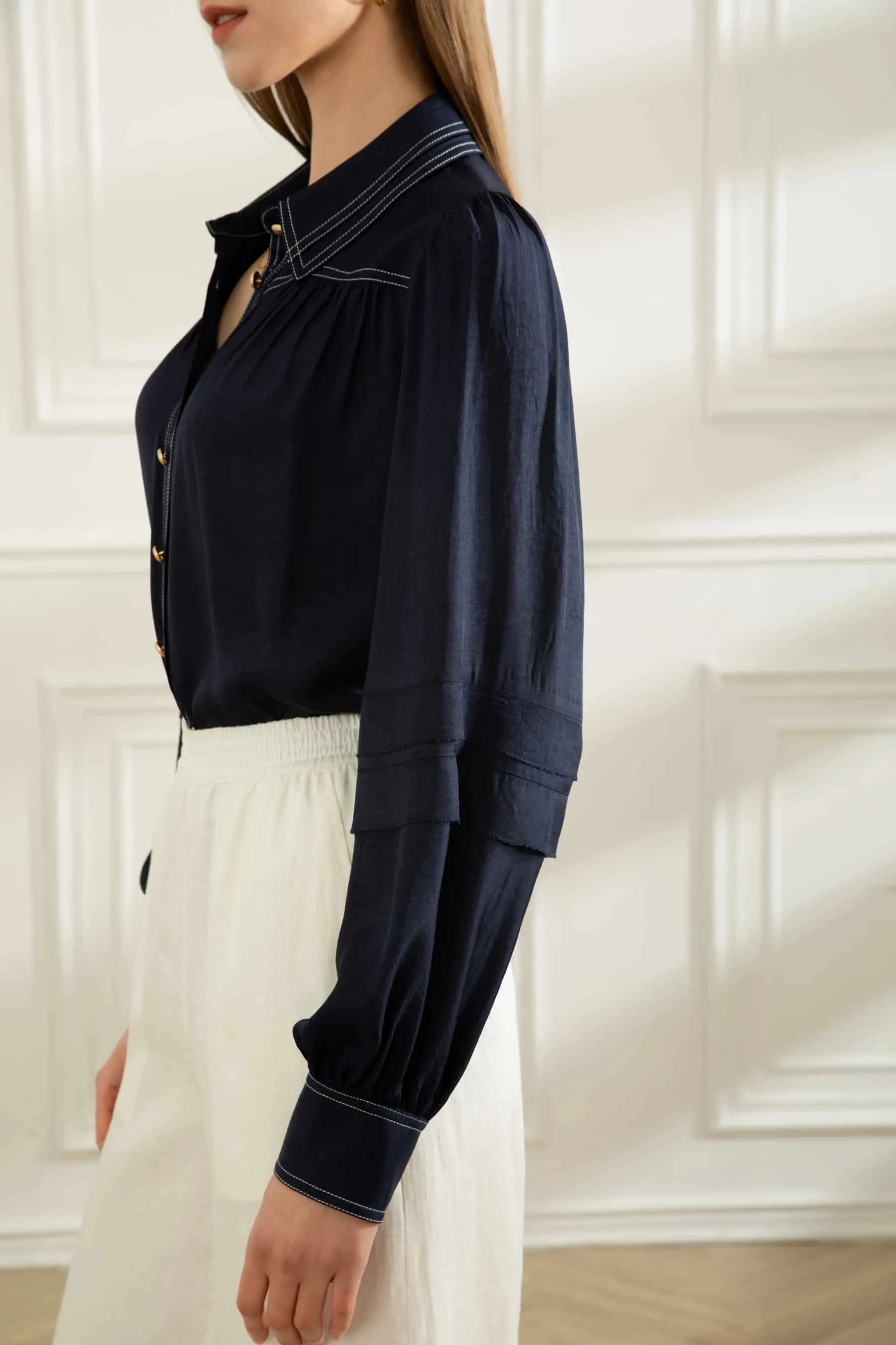 GDS Celine Blouse | Navy