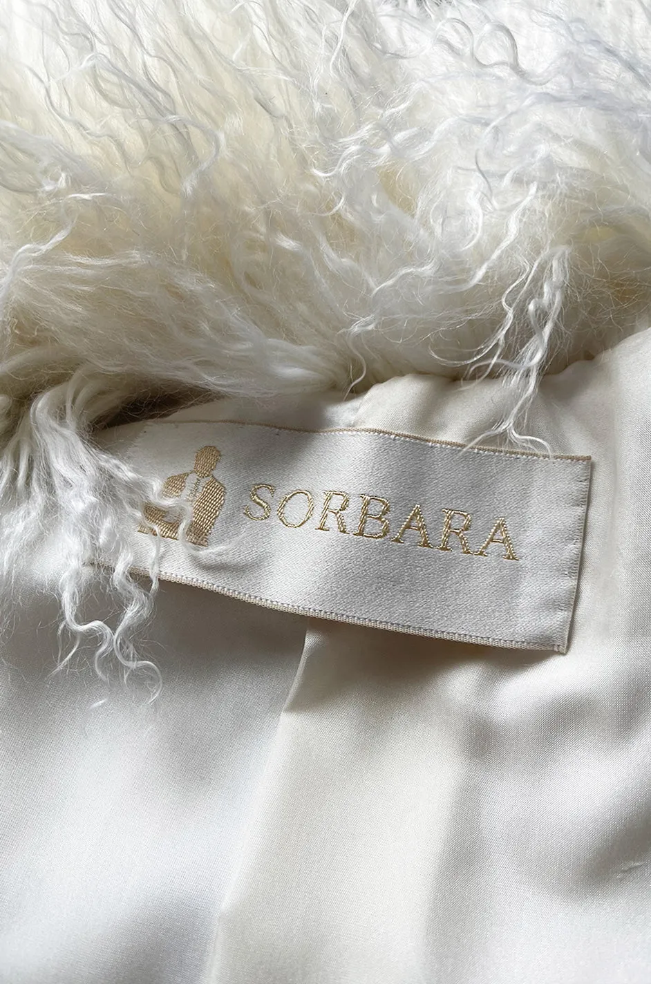 Gorgeous 1970s Jerry Sorbara Longer Cut Fluffy White Toned Mongolian Sheepskin Coat