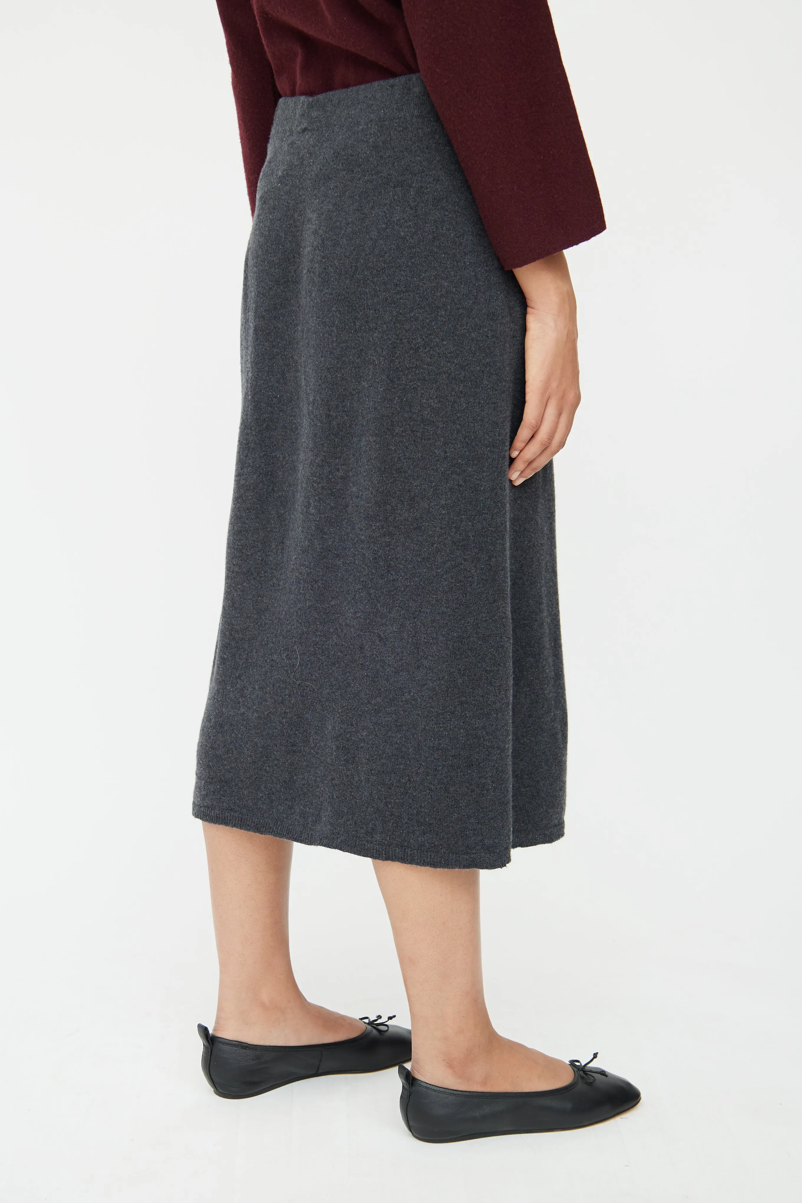 Grey Knit Pencil Skirt