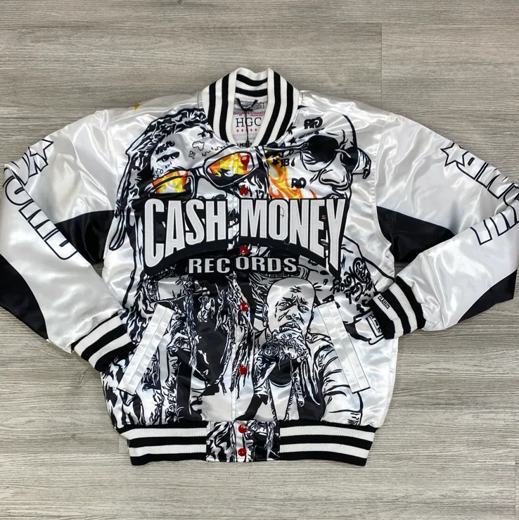 Headgear Classics- cash money records white satin jacket