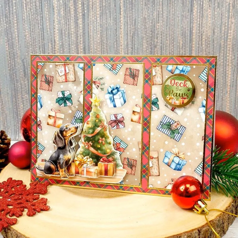 Hunkydory Christmas Border Terrier & Dachshund Decoupage Topper Sheet