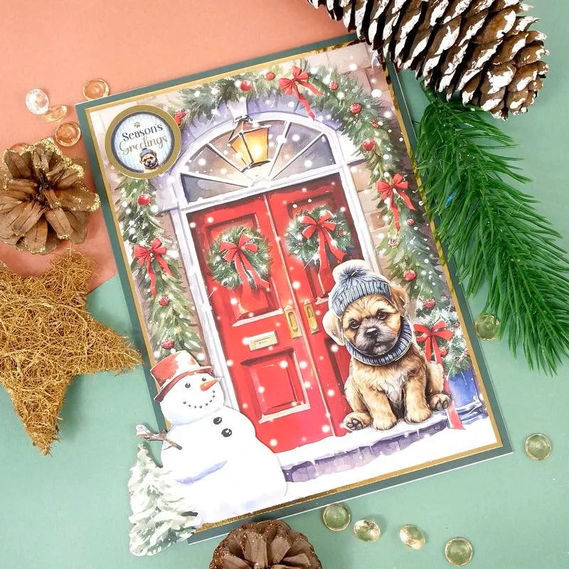 Hunkydory Christmas Border Terrier & Dachshund Decoupage Topper Sheet