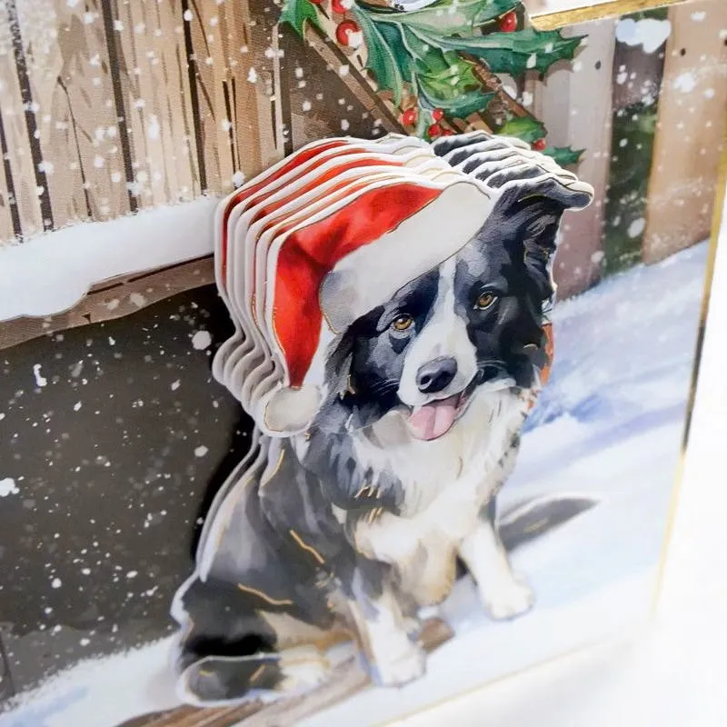 Hunkydory Christmas Golden Retriever & Border Collie Decoupage Topper Sheet