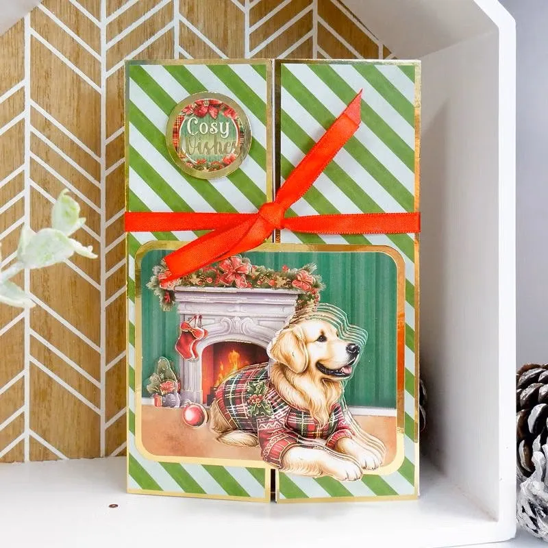 Hunkydory Christmas Golden Retriever & Border Collie Decoupage Topper Sheet