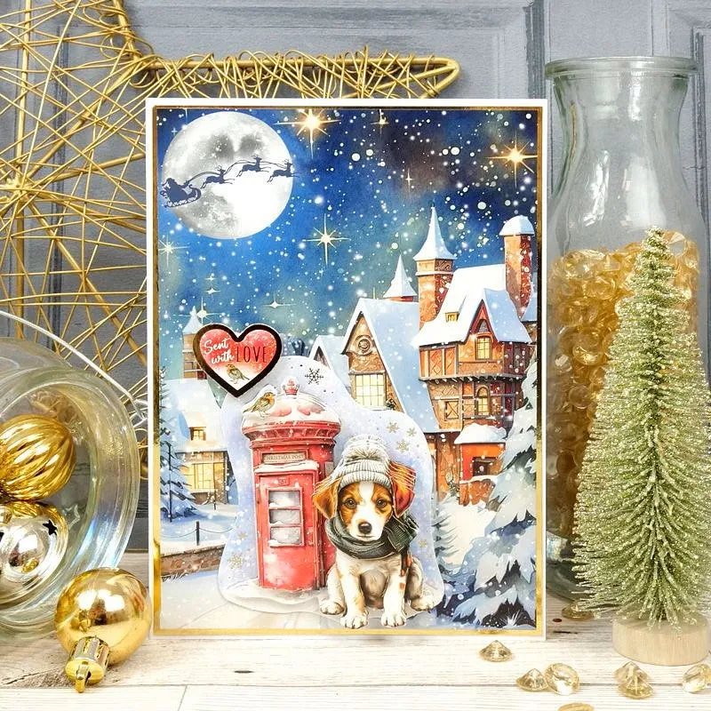 Hunkydory Christmas Jack Russell Terrier & Beagle Decoupage Topper Sheet