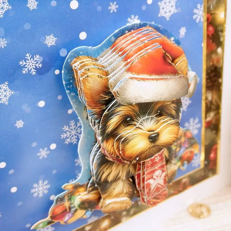 Hunkydory Christmas Yorkshire Terrier & French Bulldog Decoupage Topper Sheet