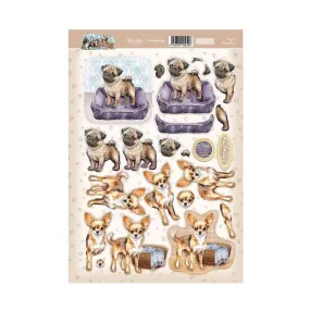 Hunkydory Pug & Chihuahua Decoupage Topper Sheet