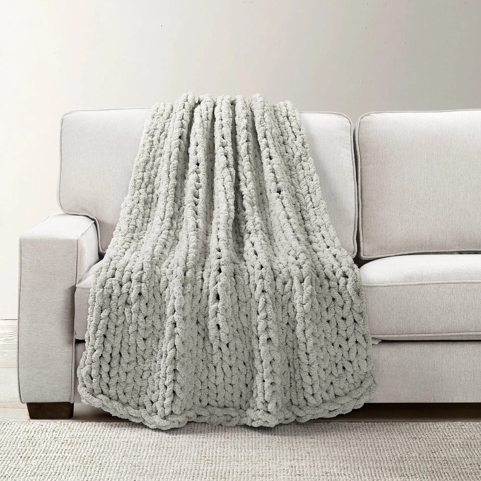 Hygge Ultra Soft Chenille Chunky Knit Throw Blanket