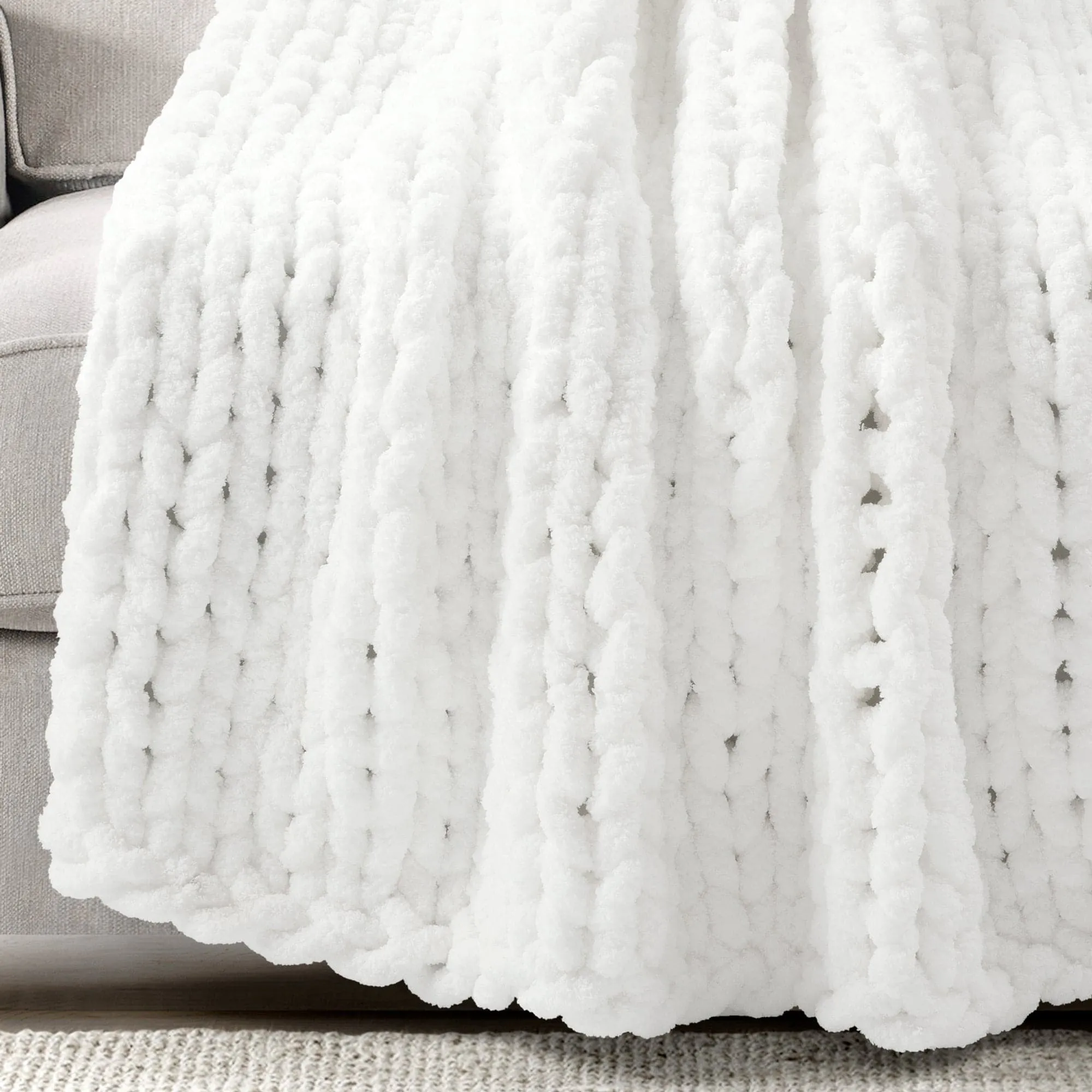 Hygge Ultra Soft Chenille Chunky Knit Throw Blanket