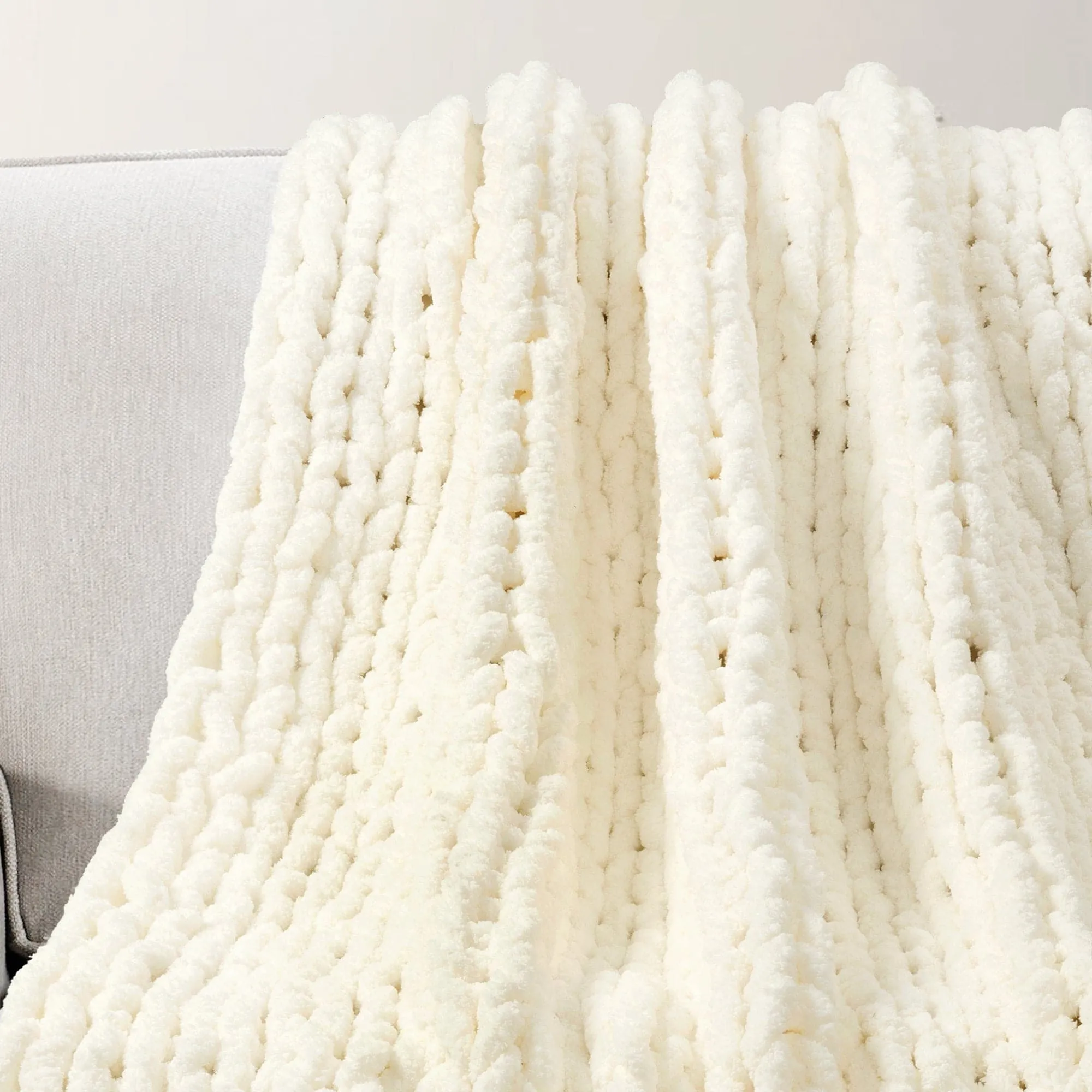 Hygge Ultra Soft Chenille Chunky Knit Throw Blanket