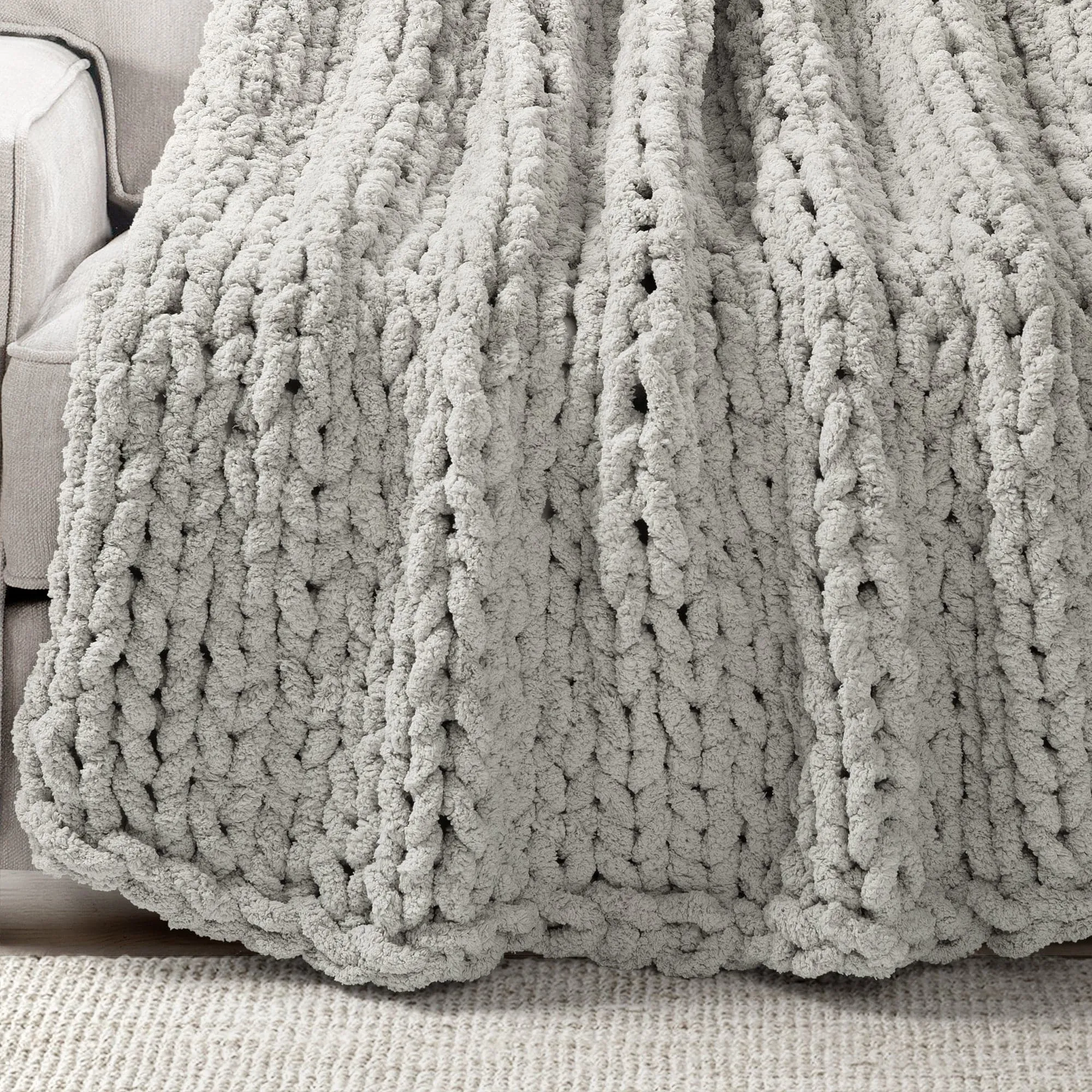 Hygge Ultra Soft Chenille Chunky Knit Throw Blanket