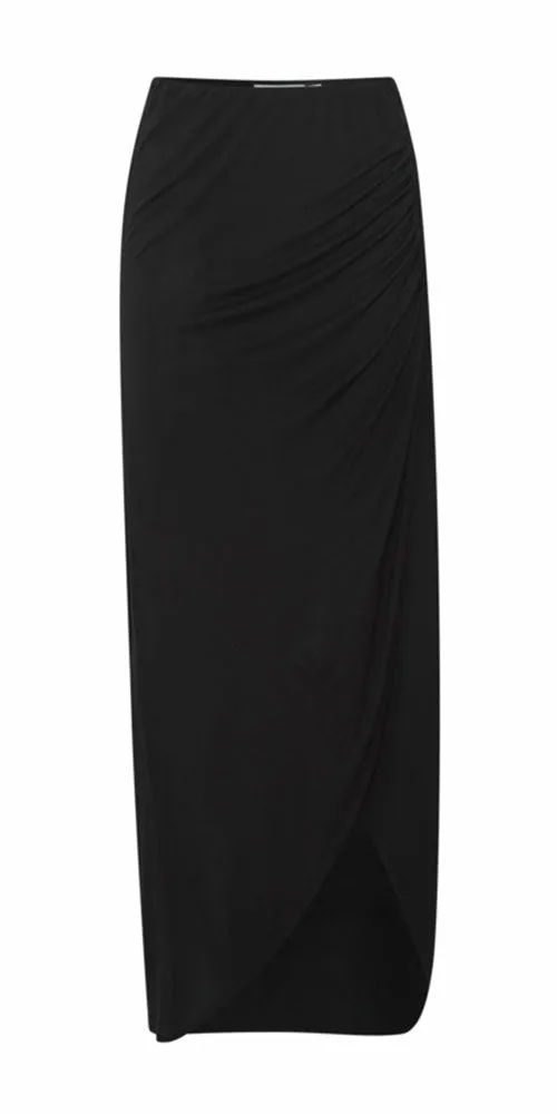 Ichi Ruched Jersey Maxi Skirt