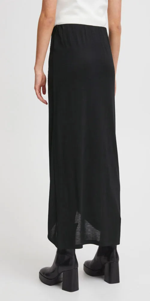 Ichi Ruched Jersey Maxi Skirt