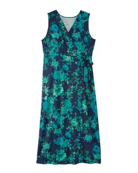 Juno Faux Wrap Maxi Dress | Navy / Teal