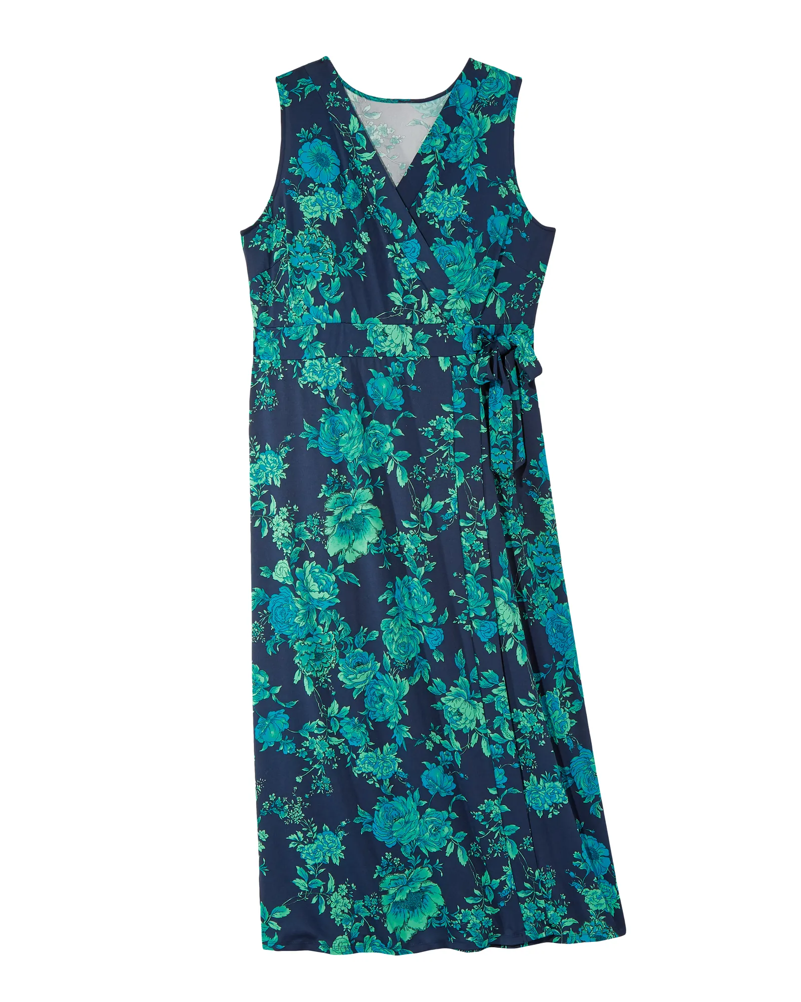 Juno Faux Wrap Maxi Dress | Navy / Teal