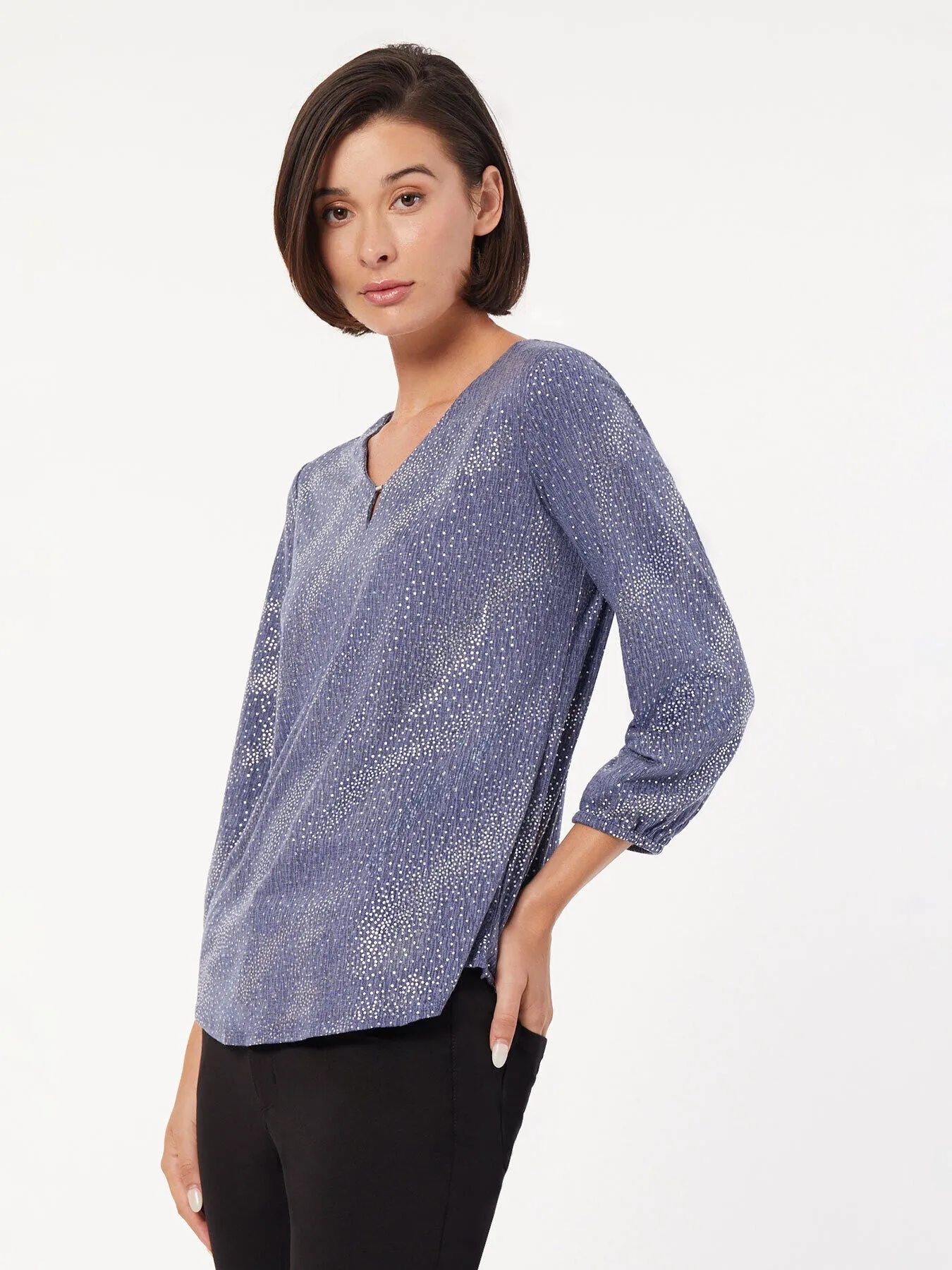 Keyhole Neckline Moss Crepe Top