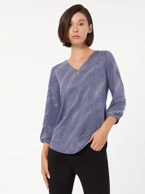 Keyhole Neckline Moss Crepe Top