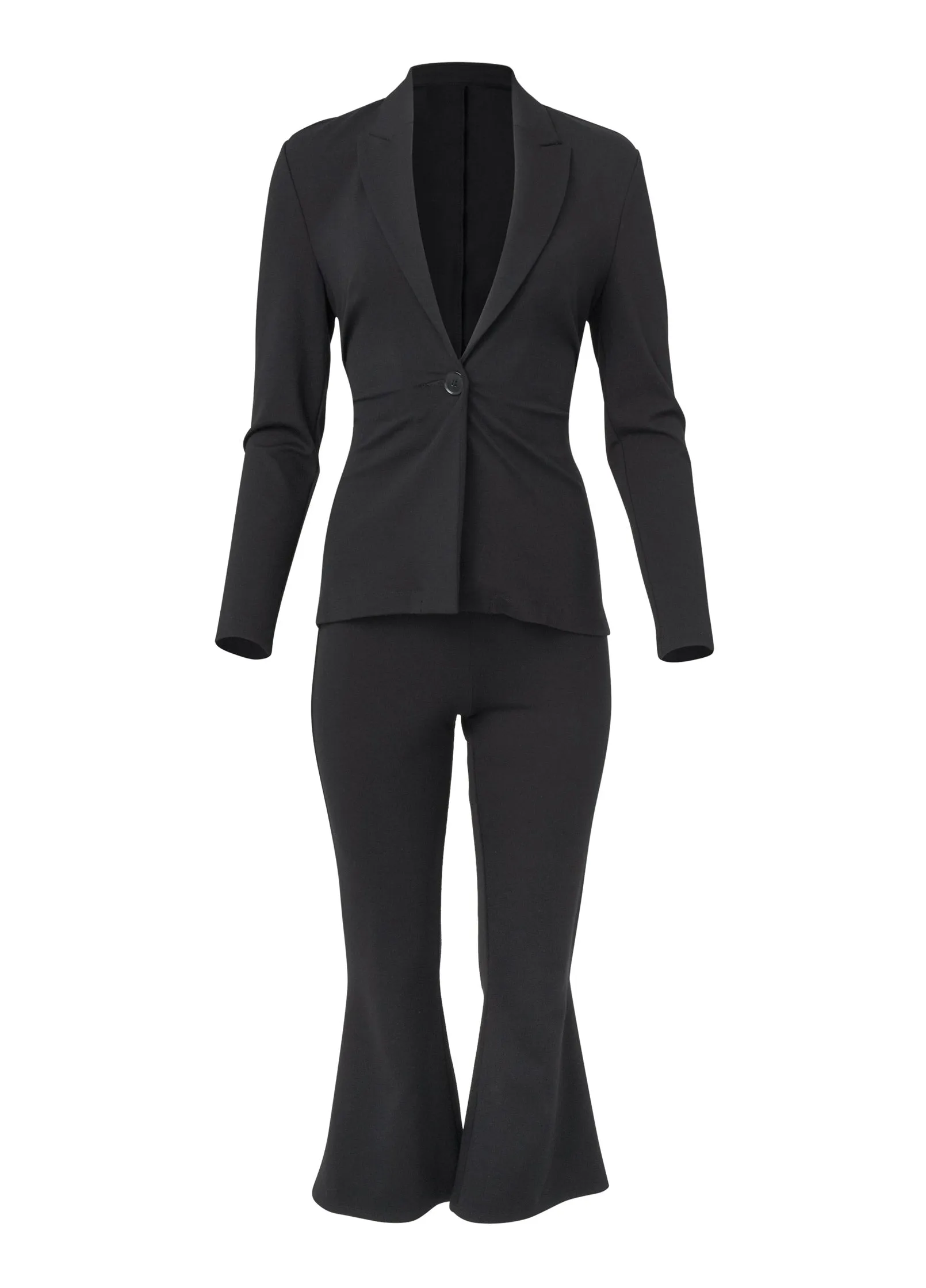 Kick Flare Suit Set - Black