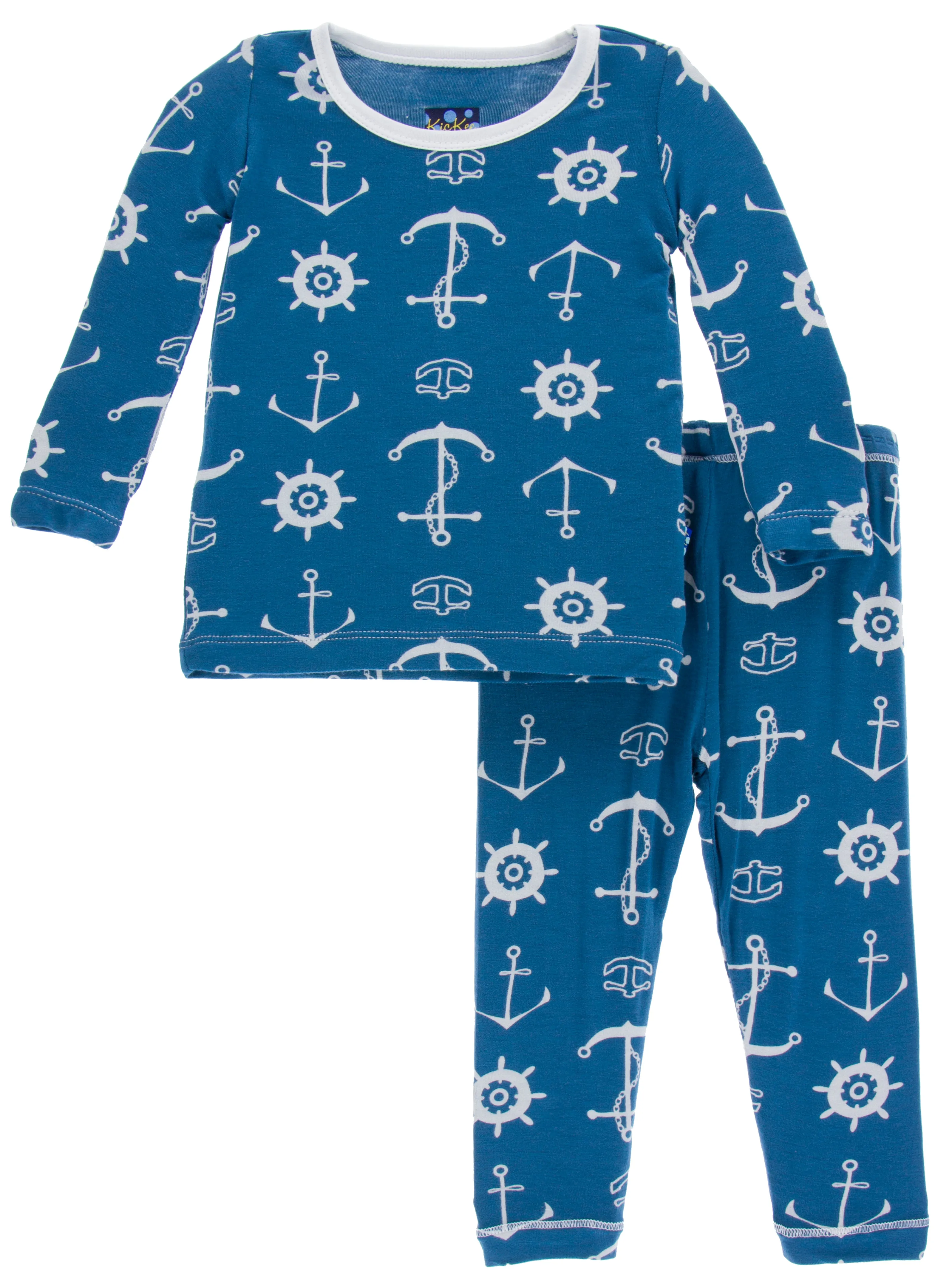 KicKee Pants Twilight Anchor Long Sleeve 2pc Pajama Set